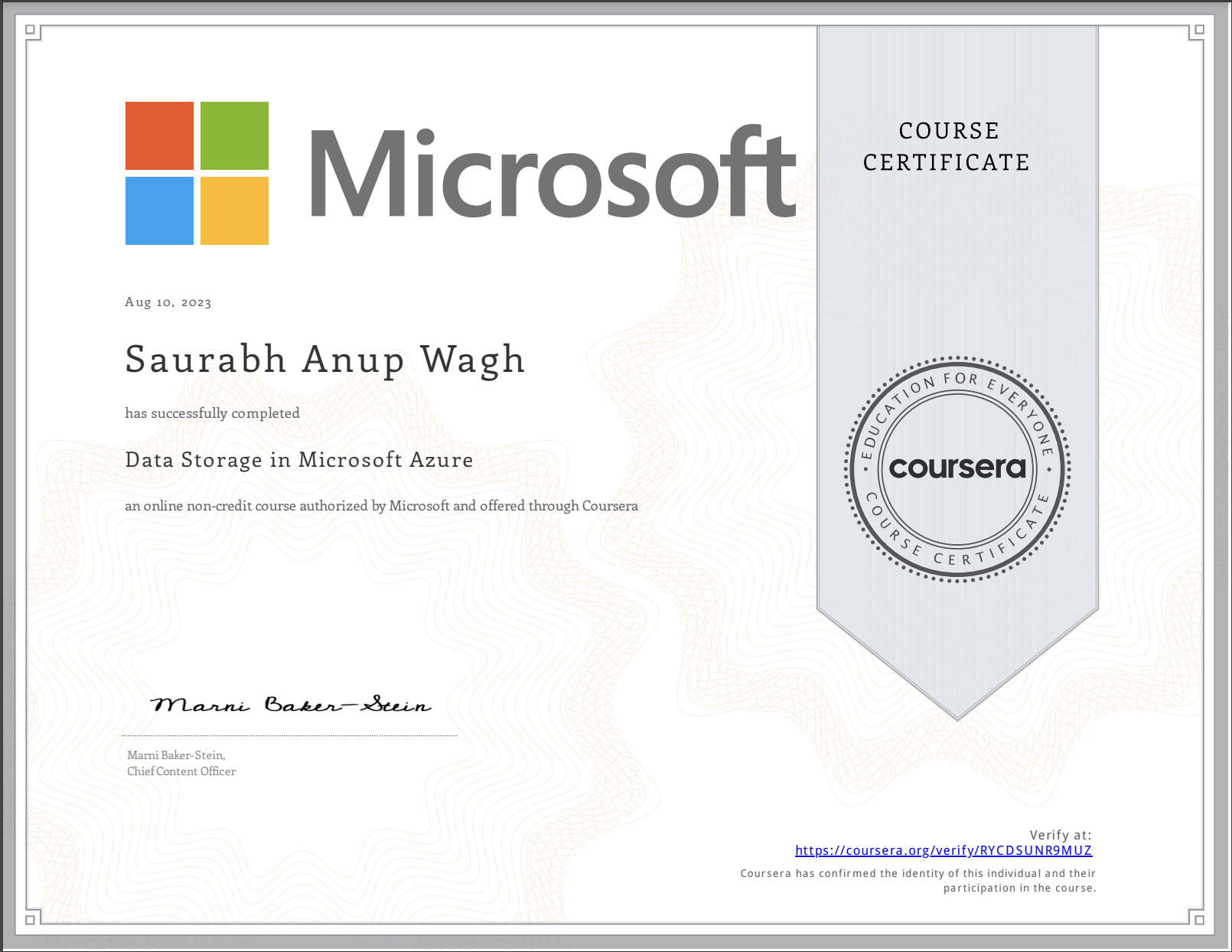 certificate
