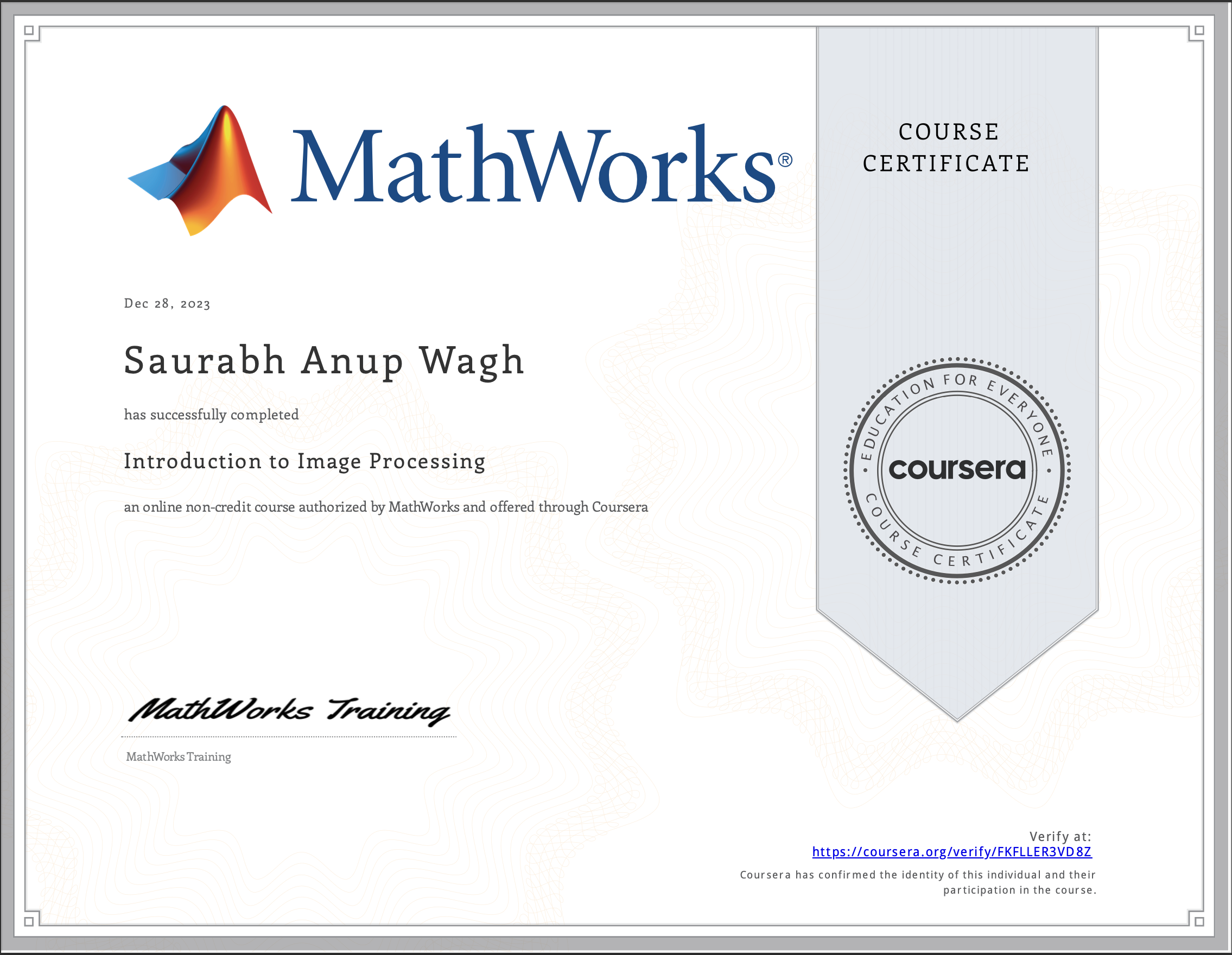 certificate