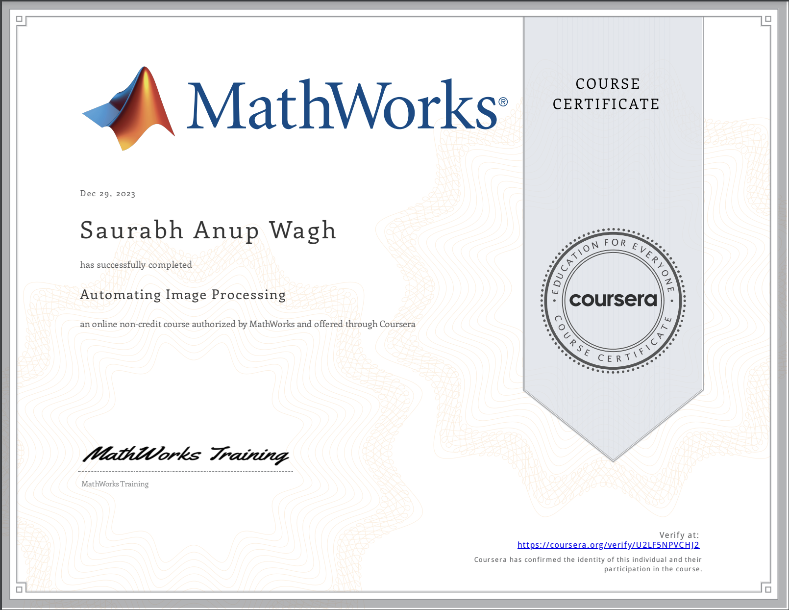 certificate