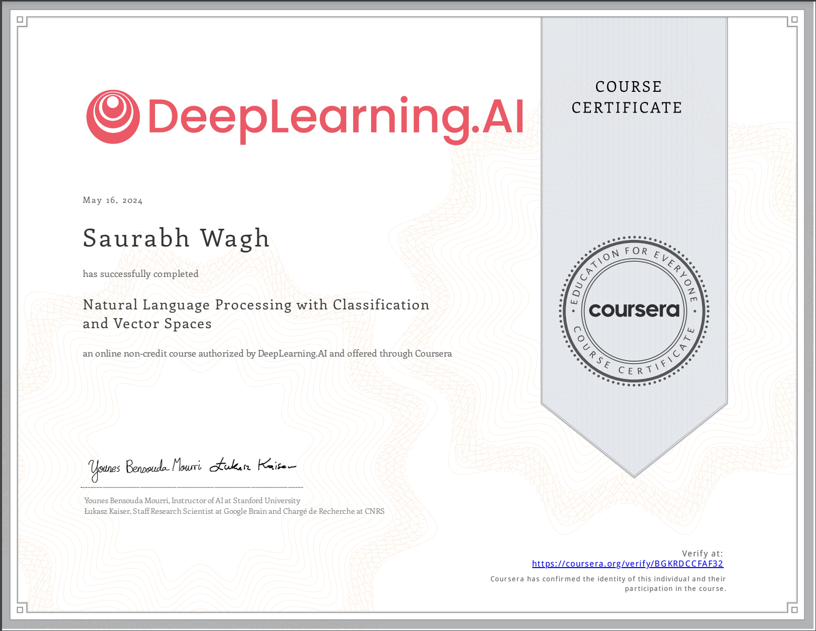 certificate